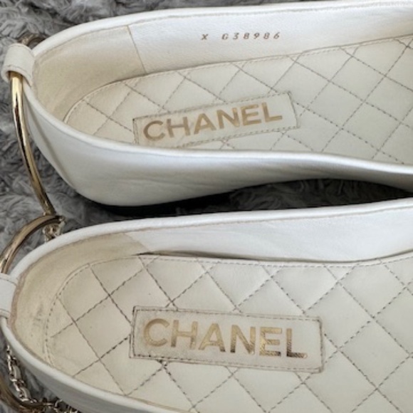 CHANEL CC LOGO Camellia Charm Cap Toe BALLERINA FLATS SHOES 39 - Picture 5 of 14